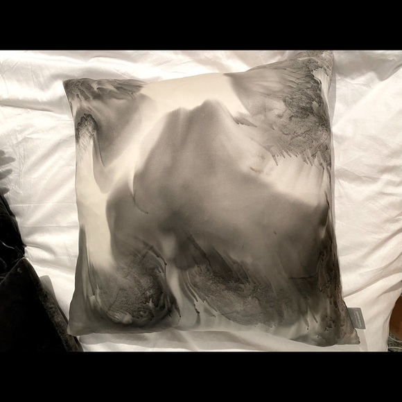 2 Silk 20x20 Aviva Stanoff Black & White Pillows - Picture 5 of 7